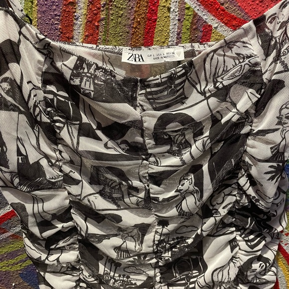 Zara crop top graphic SIZE L - Picture 2 of 6